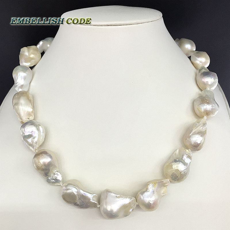 Pearl Trim Chain - Collier de perles baroques en forme