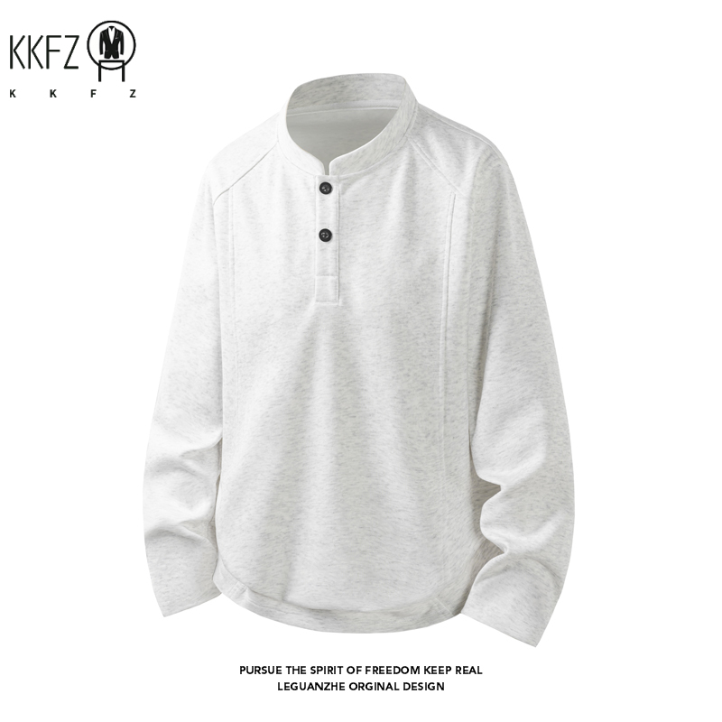 Embellish Knit - Pull Henley à manches raglan pour