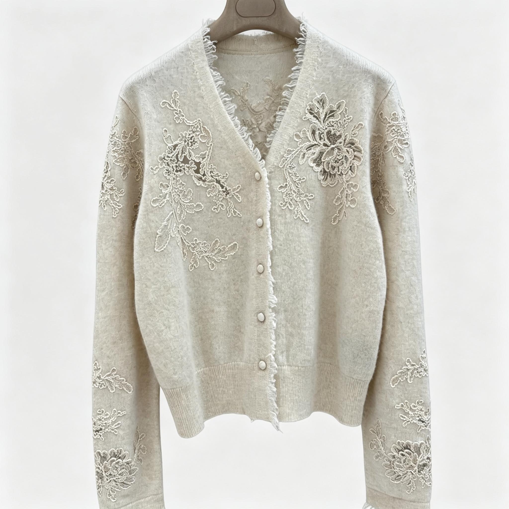Cardigan en tricot à col en V  - Tassel Fringe Trim avis et prix