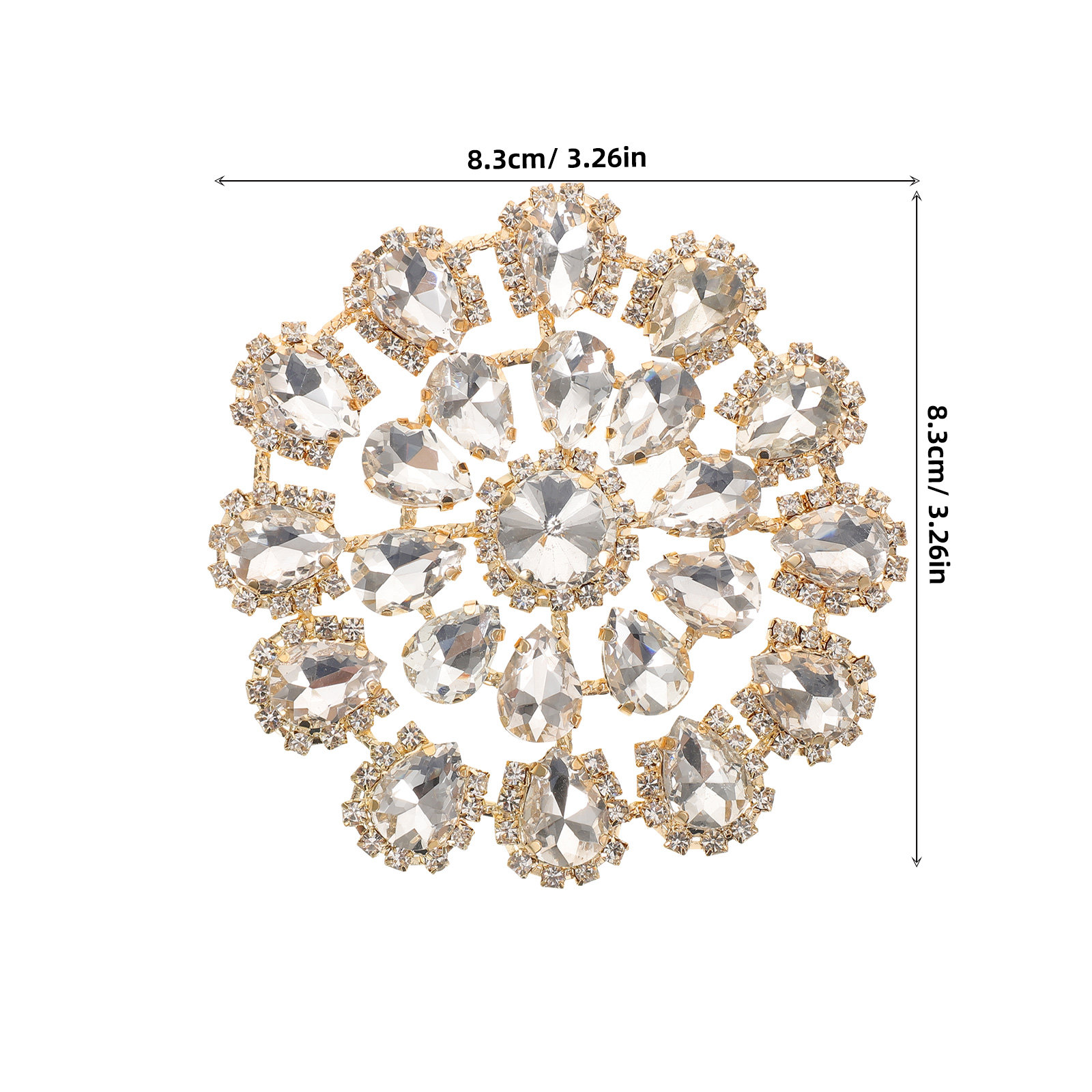 Boutons ronds en strass en for - Applique Patch Flower avis et prix