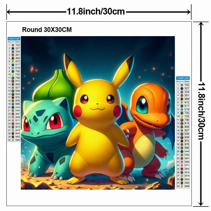 Peinture diamant 5D DIY Pokémo - Embroidery Embellishments avis et prix