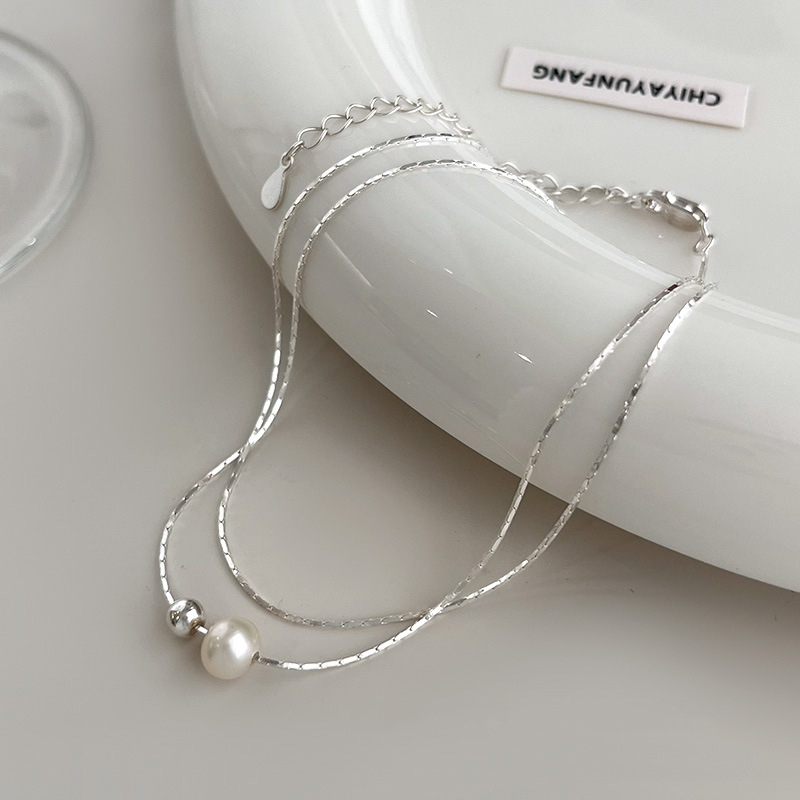 Collier de perles en argent St - Pearl Trim Chain avis et prix